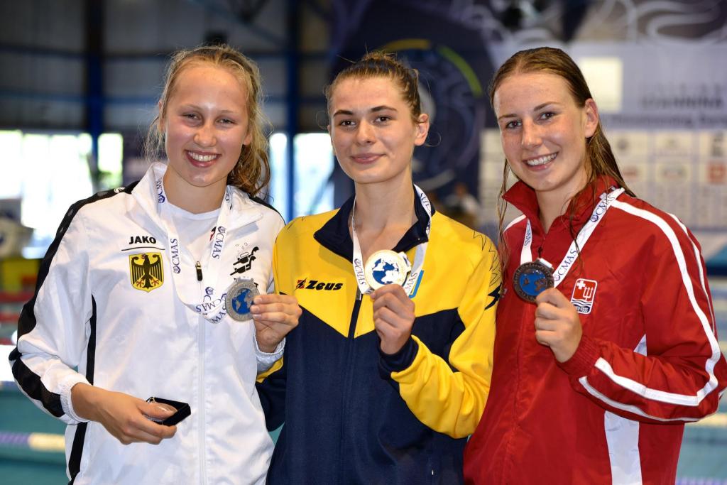 Le podium: Johanna Schikora (GER), Elizaveta Vakareva (UKR), Nina Angermayr (SUI)